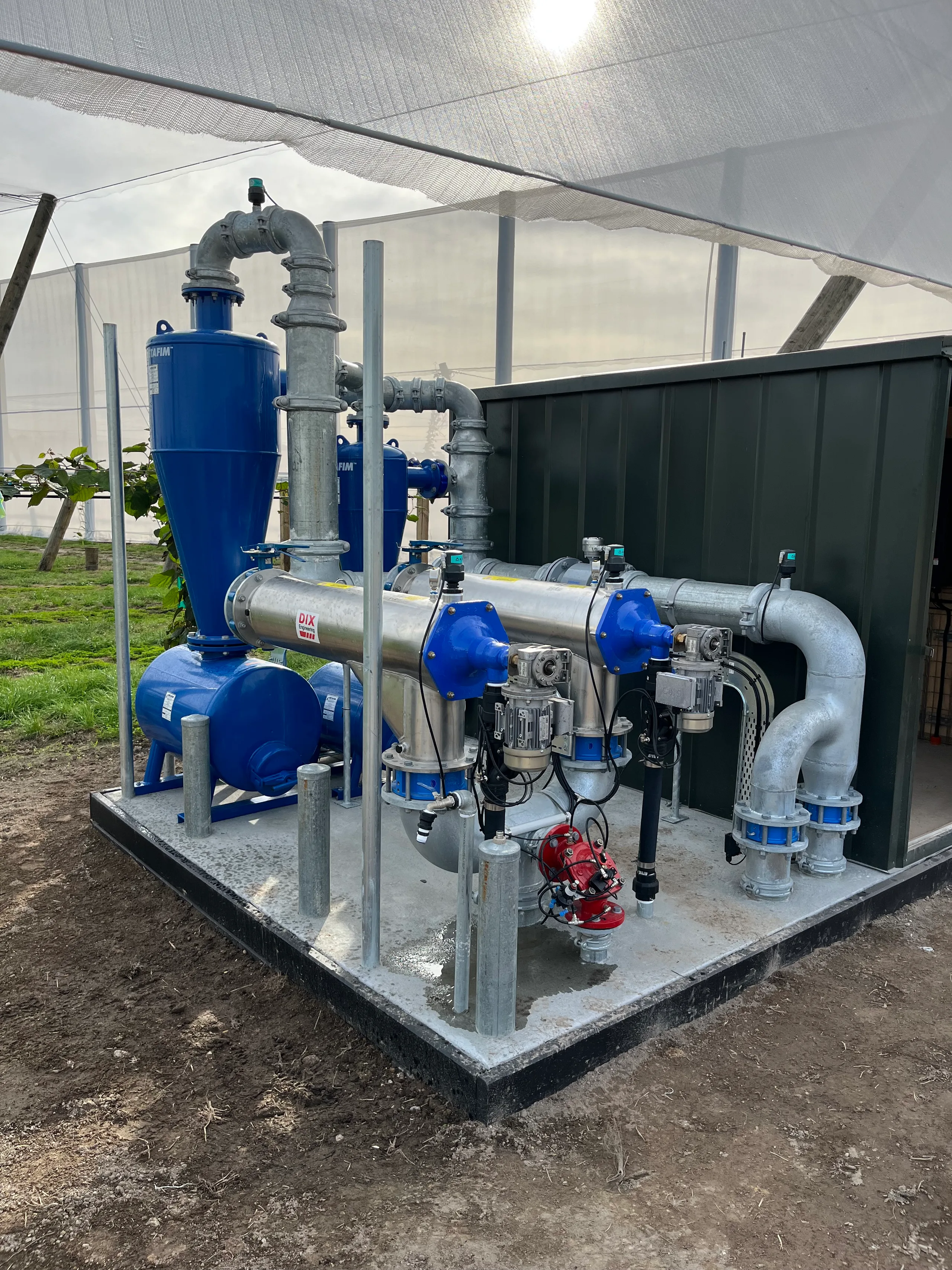 Rural water infrastructure on productive orchard land